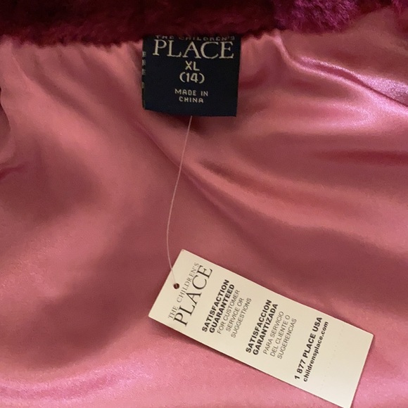 Burgundy faux fur short Sleeve Jacket - Picture 4 of 5